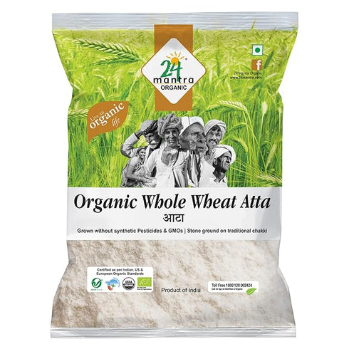 24 Mantra Organic Wholewheat Atta Premium 1Kg